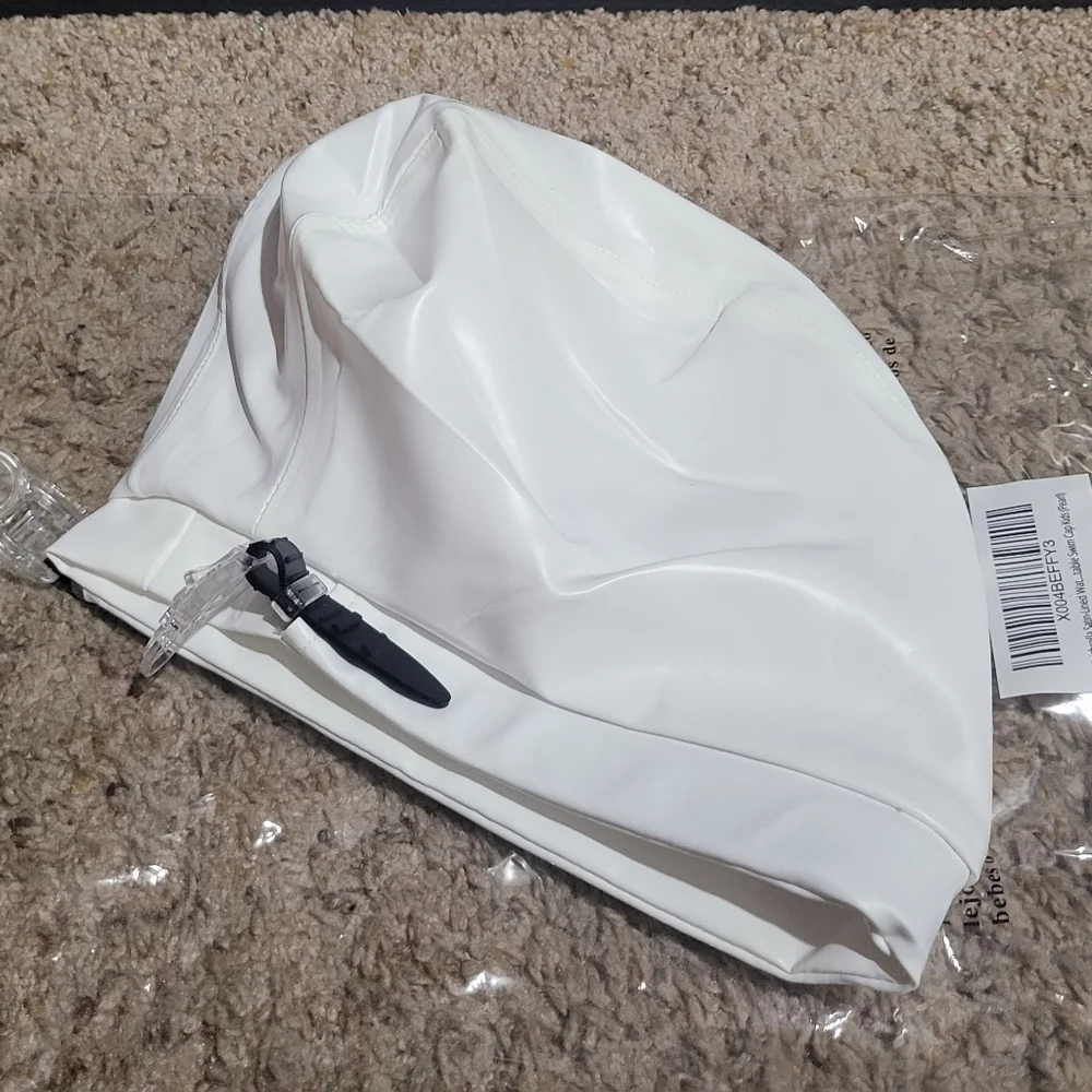 Hairbrella Satin Lined Swim Cap- White